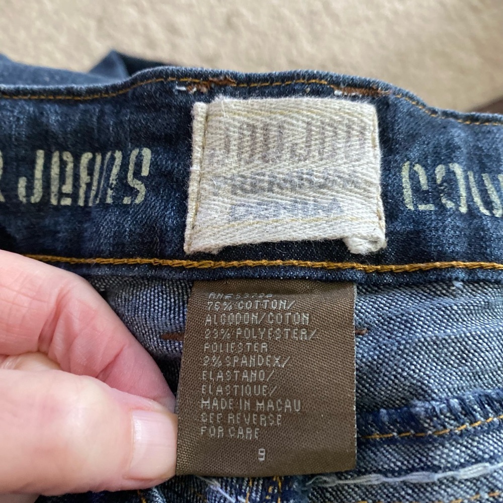 Jou Jou premium women’s Sz 9 vintage Y2K mid rise Flare denim Jeans dark wash - Picture 6 of 7